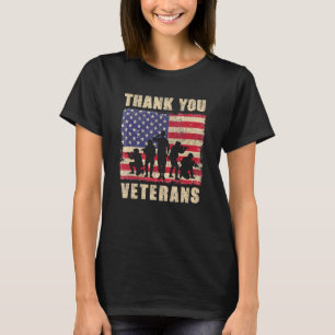 Danke Veterans amerikanische Flagge Patriotische M T-Shirt