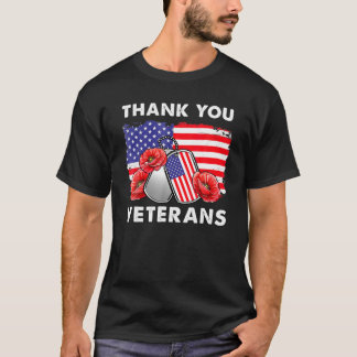 Danke Veterans Combat Boots Poppy Blume Veter T-Shirt