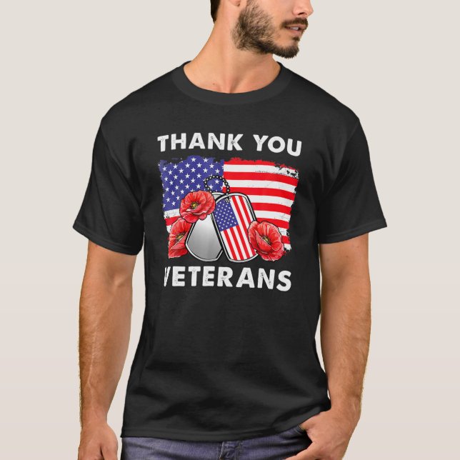 Danke Veterans Combat Boots Poppy Blume Veter T-Shirt (Vorderseite)