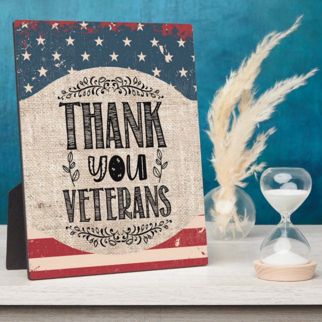 Danke Veterans Plaque Fotoplatte (Seite)