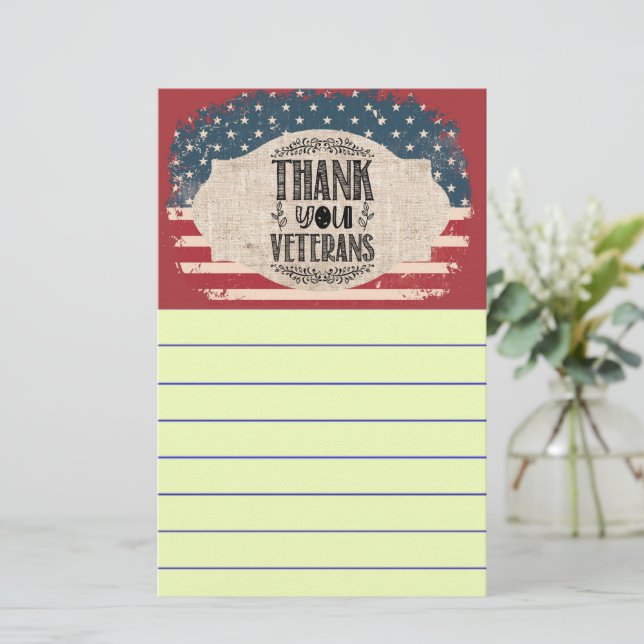Danke Veterans Stationery Briefpapier (Stehend Vorderseite)