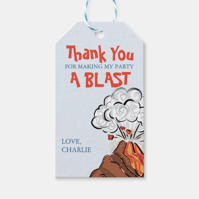 Danke Volcano Blast Geschenkanhänger (Vorderseite)