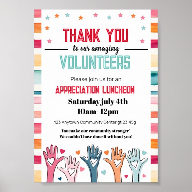 Danke Volunteers Poster (Vorne)