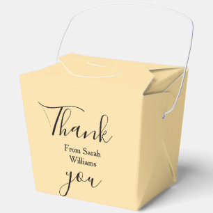 Danke von add name gelbe Pastell Boho-Hochzeit Geschenkschachtel