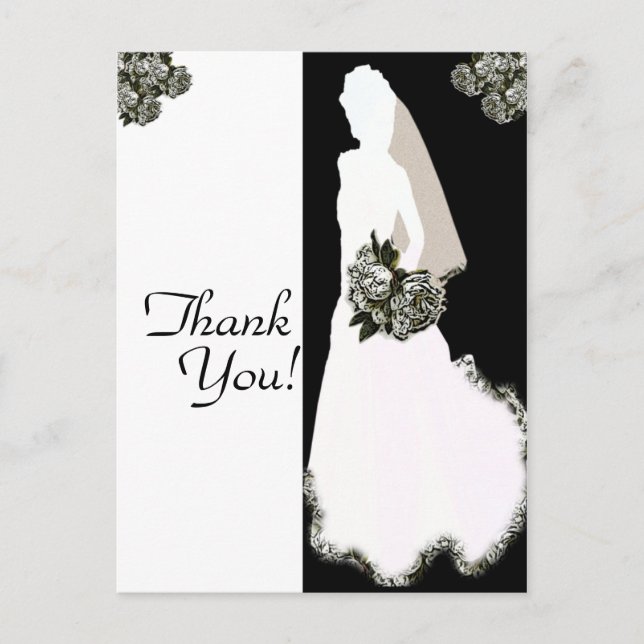 Danke von den Bride Post Cards Postkarte (Vorderseite)