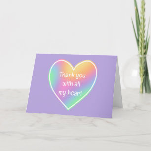 Danke von ganzem Herzen Regenbogenkarte