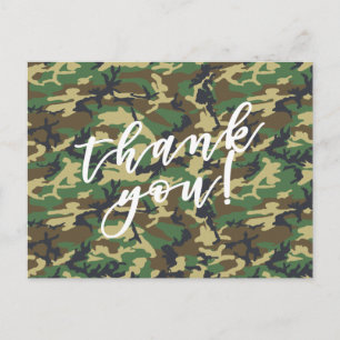 Danke! Wald Militärkriegs-Camo-Druck Postkarte