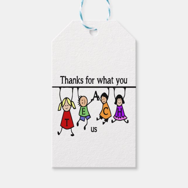Danke, was Sie US Fun Teacher Art beigebracht habe Geschenkanhänger (Vorderseite)
