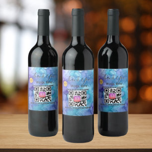Danke Wasserfarbe Geschäft Instagram QR-Code Weinetikett