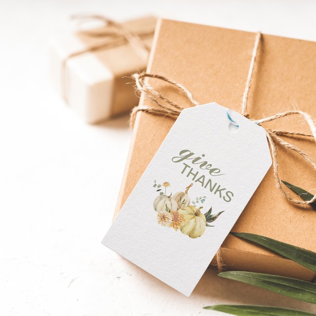 Danke Watercolor Pumpkin Geschenkanhänger (Von Creator hochgeladen)