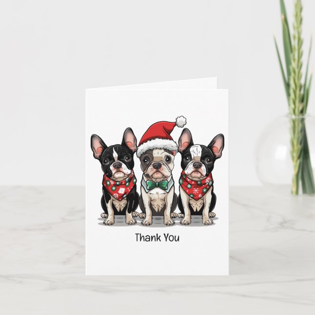 Danke Weihnachten Boston Terrier Dogs (Vorderseite)