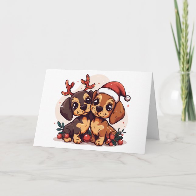 Danke Weihnachten Dachshund Hunde (Vorderseite)