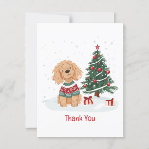 Danke Weihnachten Goldendoodle Hund Postkarte