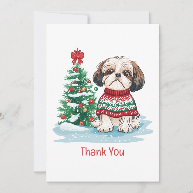 Danke Weihnachten Shih Tzu Hund (Vorderseite)