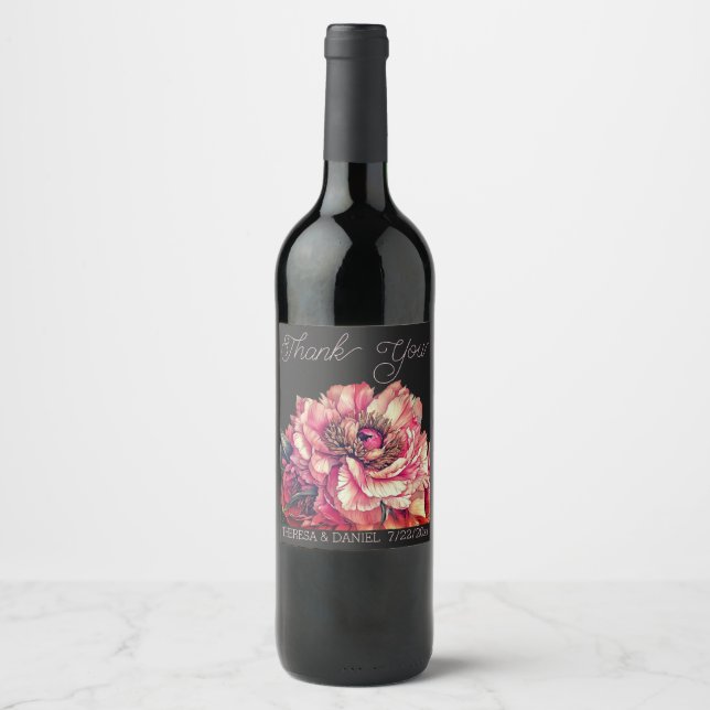 Danke Weinlabel Geschenke Weinetikett (Vorderseite)
