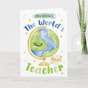 Danke Welt Lehrerkarte – Personalisierter Globus Karte