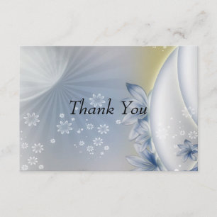 Danke, White Blue Flowers Card Dankeskarte