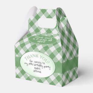 Danke wieder grünes Gingham-Karo-Muster Geschenkschachtel