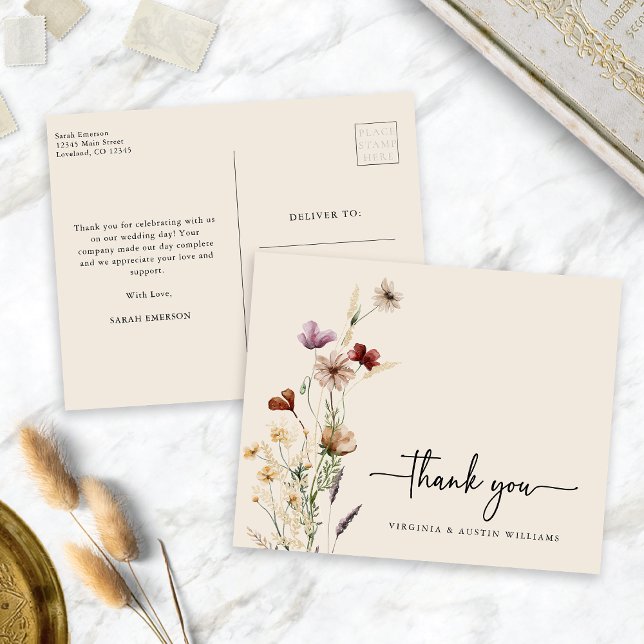 Danke Wildblume Postkarte (Thank You Wildflower Postcard
)