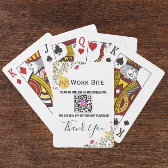 Danke Wildflower Geschäft Instagram Qr Code Spielkarten (Von Creator hochgeladen)
