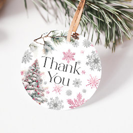 Danke Winter Wonderland Pink Geschenkanhänger