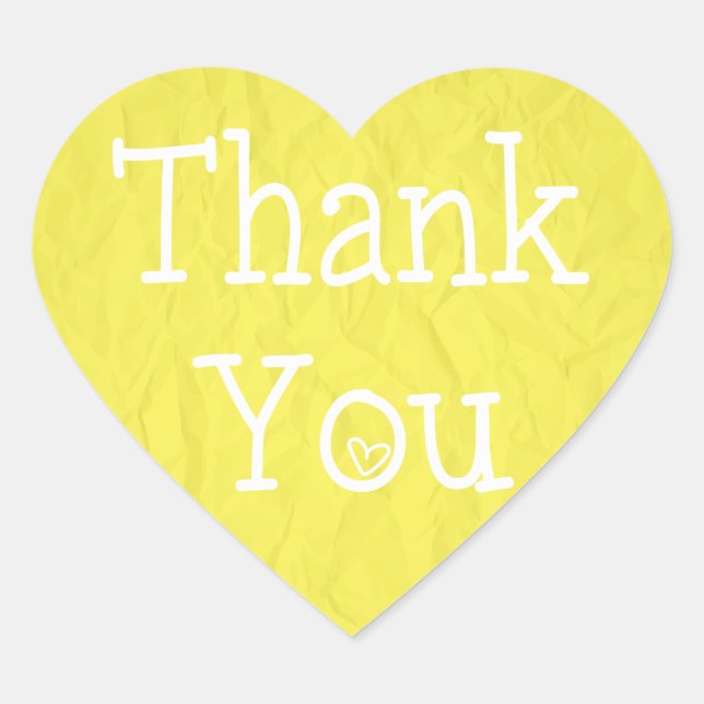 Danke, Yellow Heart Sticker (Vorderseite)