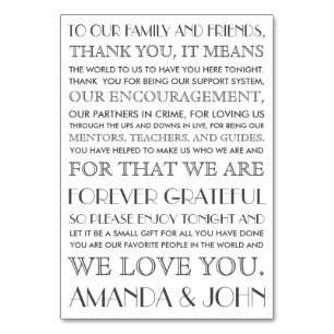 Danke zu wedding Gästen