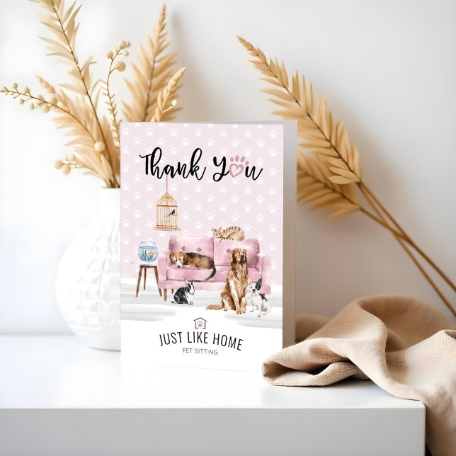Danke | Zuhause Haustiere Sitzgruppe Pet Family Pi (Thank You | Home Pet Sitting Pet Family Pink Couch)