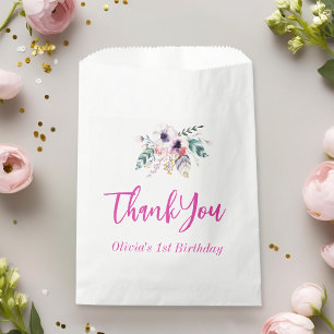 Danke zum ersten Geburtstag des Wild One Mädchens Geschenktütchen
