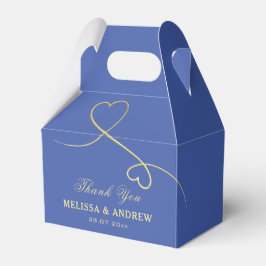 Danke | Zwei Goldherzen | Blue Wedding Geschenkschachtel