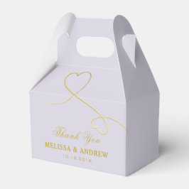 Danke | Zwei Goldherzen | Lavender Wedding Geschenkschachtel