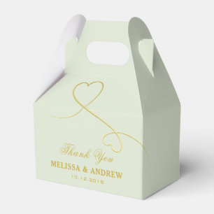 Danke Zwei Goldherzen Sage Green Wedding Geschenkschachtel
