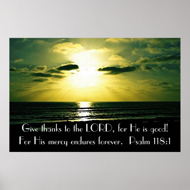 Danken an den Lord Bible verse Psalm 118:1 Poster (Vorne)