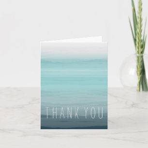 Danken aquamariner Watercolor inspirierter Ombre Dankeskarte