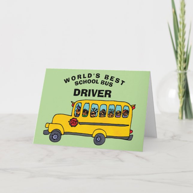 Danken bester der Schulbus-Fahrer der Welt Ihnen Dankeskarte (Vorderseite)
