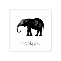 DANKEN SIE MIT ELEPHANTER HOLZKUNST-BRIEFMARKE