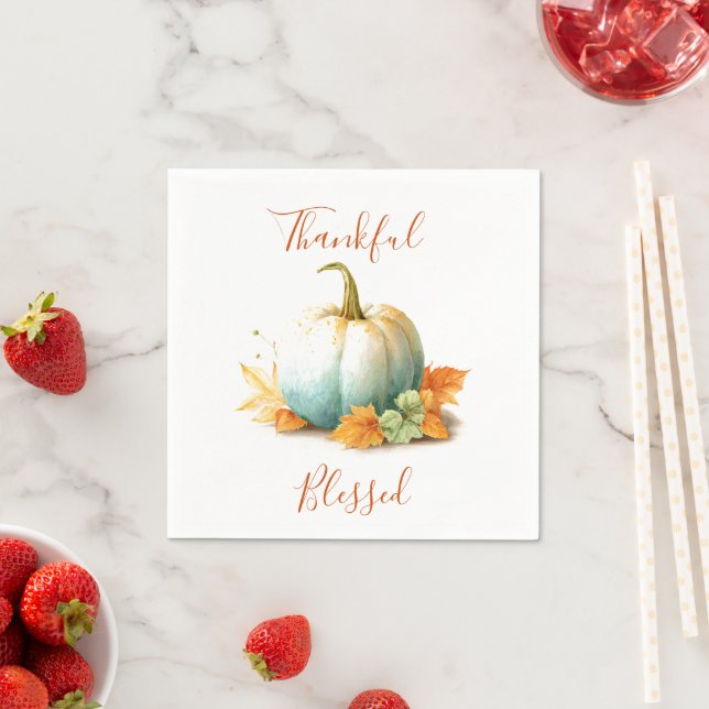 Dankend und gesegnet Erntedank Paper Napkins Serviette (Beispiel)