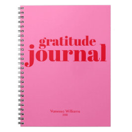 Dankenjournal Modern Bold Red - Hot Pink Notizblock