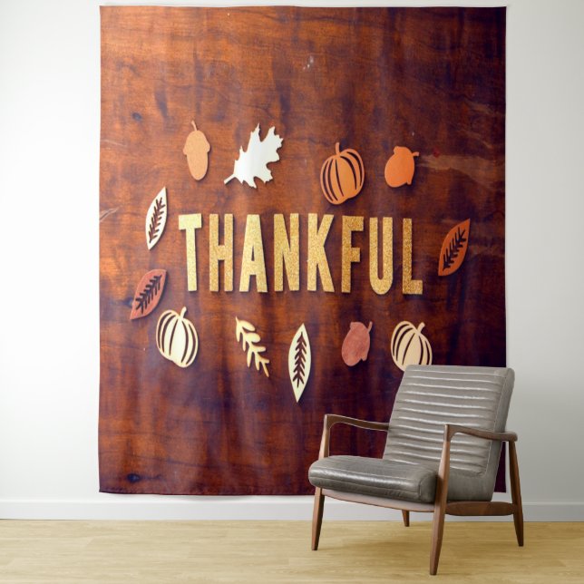 Dankenswerter Erntedank Herbstlaub Pumpkin Wandteppich (Beispiel)
