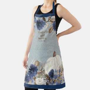 Dankenswerter Familienfall Leaf Pumpkin Navy Blaue Schürze