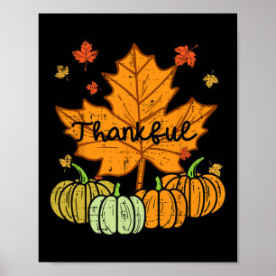 Dankenswerter Leaf Pumpkin Niedlicher Erntedank Fa Poster