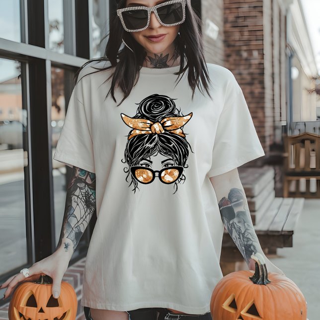 Dankenswerter Mama, Thankgiving Mama Bun Tri-Blend Shirt (Thanksgiving mom, fall fashion, festive bun, Thanksgiving outfit, fall season, autumn leaves)