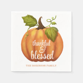 Dankenswerter und gesegneter Pumpkin-Erntedank Serviette