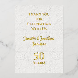 Dankeschön 50 Jahre Gold Folieneinladung