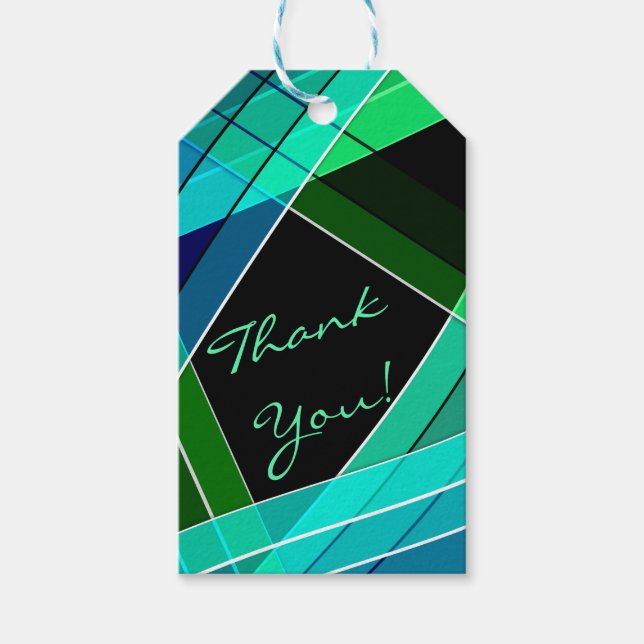 Dankeschön! Abstrakt, geometrisch Geschenkanhänger (Vorderseite)