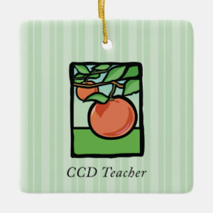 Dankeschön an CCD-Lehrer, Apfel Keramikornament