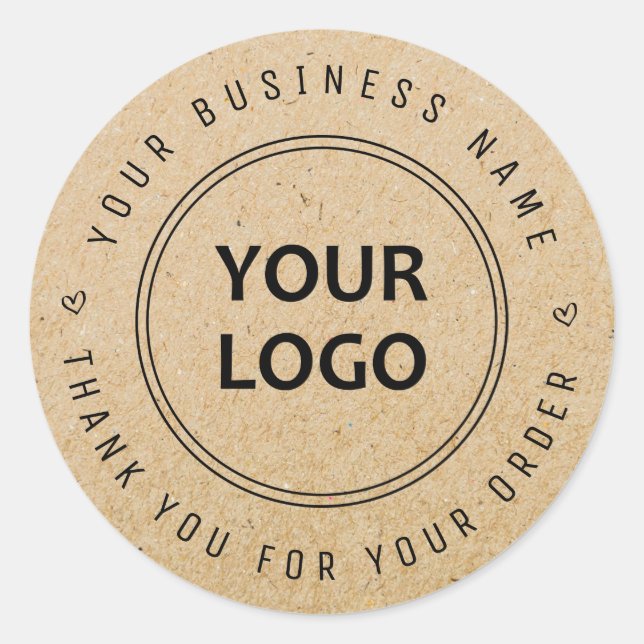 Dankeschön an den Logo-Business-Sticker Runder Aufkleber (Vorderseite)