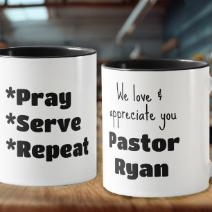 Dankeschön an den Pastor - Bete, Diene, Wiederhole Tasse
