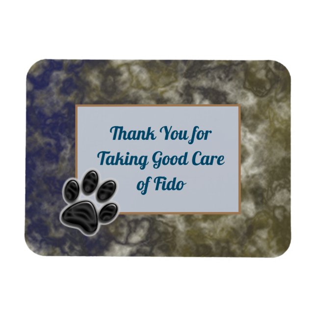 Dankeschön an die Blue Gold Wirbel von Pet Sitter Magnet (Horizontal)