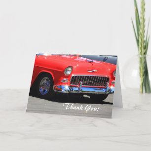 Dankeschön an die Classic Red Car Grußkarte Dankeskarte